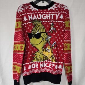 The Grinch Naught or nice men's small sweater